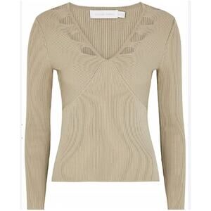 Jonathan Simkai Solene Top Thick Knit Cut-out Design Sweater sz s